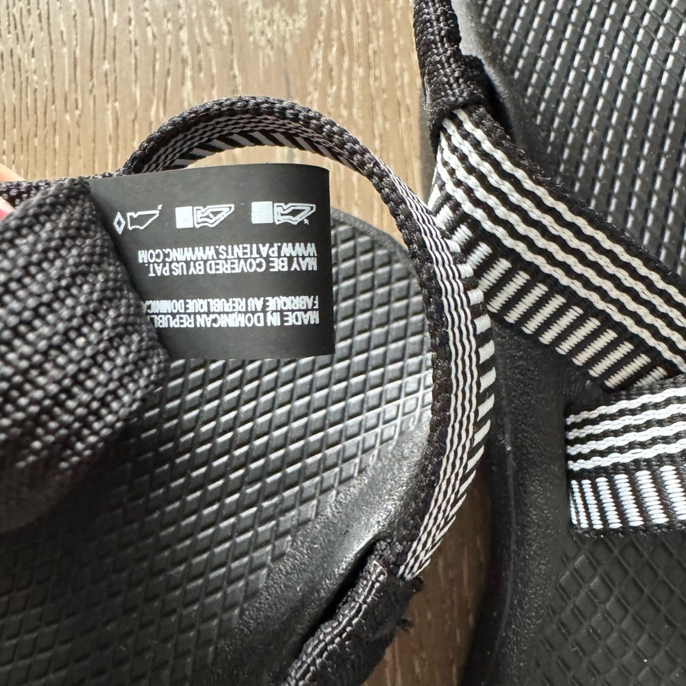 Chaco zCloud Black and White Strappy Sandals - Picture 5 of 9